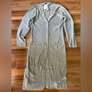NWT Barefoot Dreams Cozychic Lite Pointelle Long Cardigan - size S